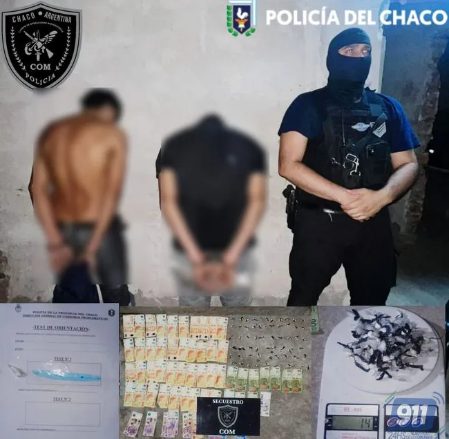 Agentes del C.O.M secuestraron droga y detuvieron a tres jóvenes