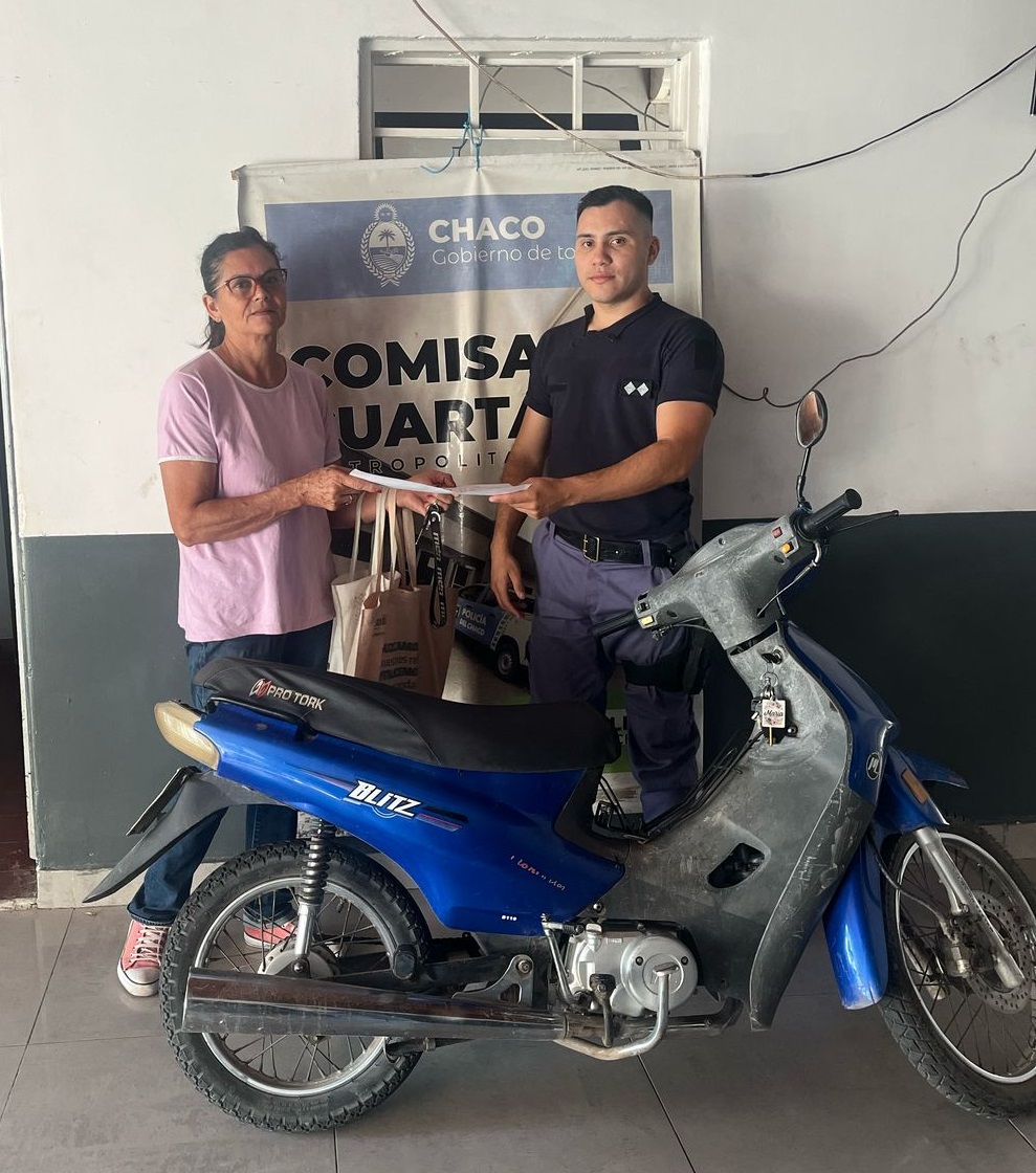 Resistencia: recuperan una motocicleta abandonada en el barrio Santa Rita