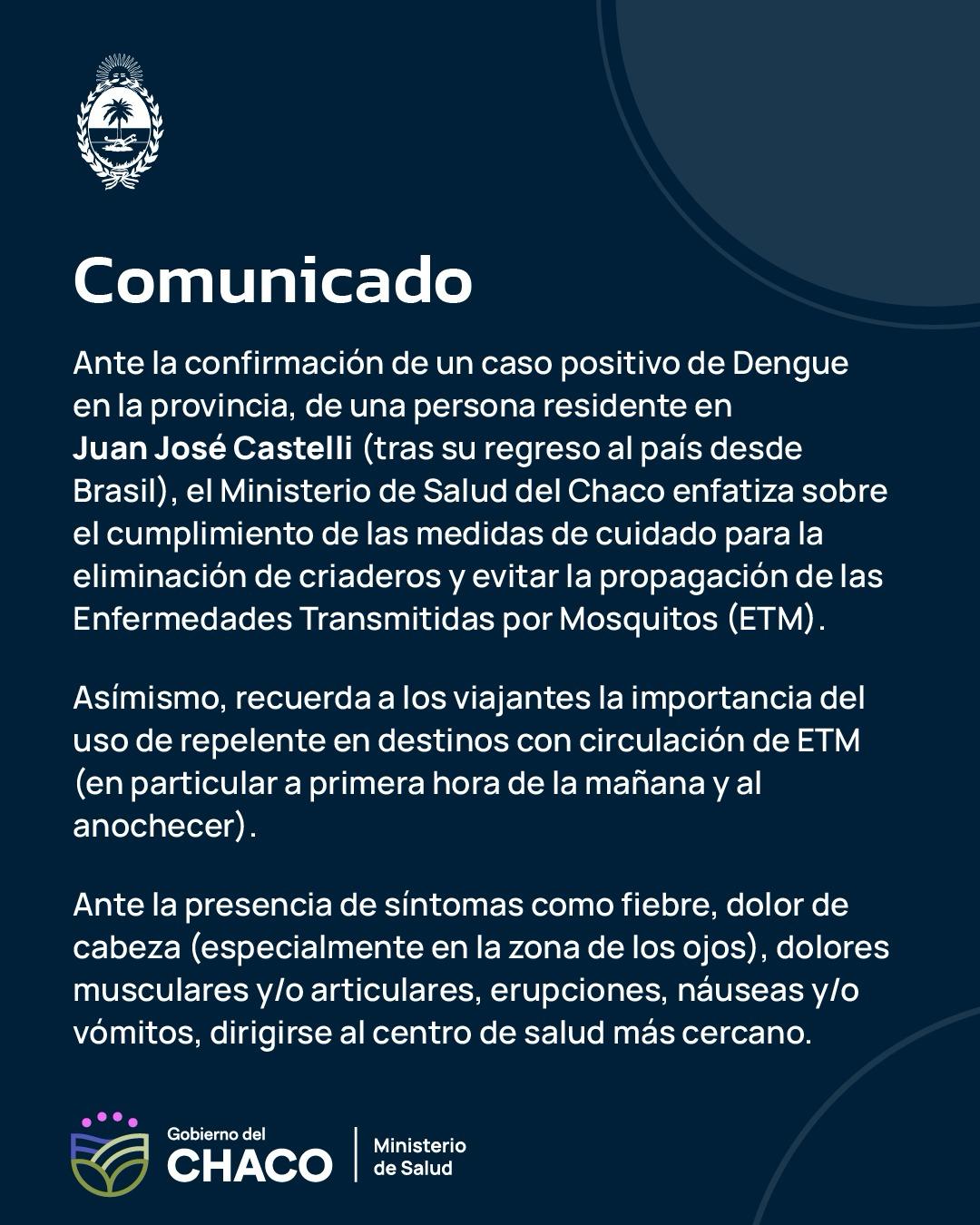 Recomendaciones y medidas de cuidado ante caso positivo de Dengue