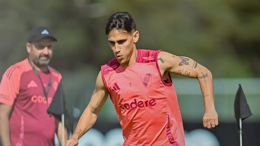 Rojas sintió una molestia en la práctica de River, se hará estudios y no viaja a Mendoza