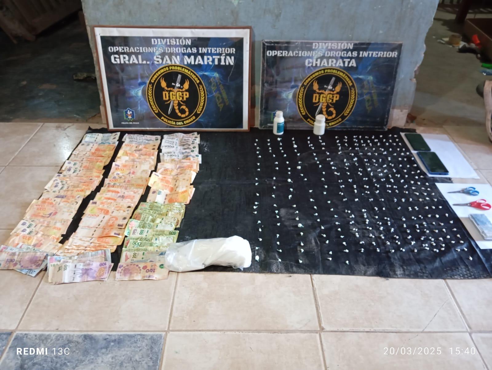 No a las drogas en los barrios: incautaron cocaína y más de cinco millones de pesos