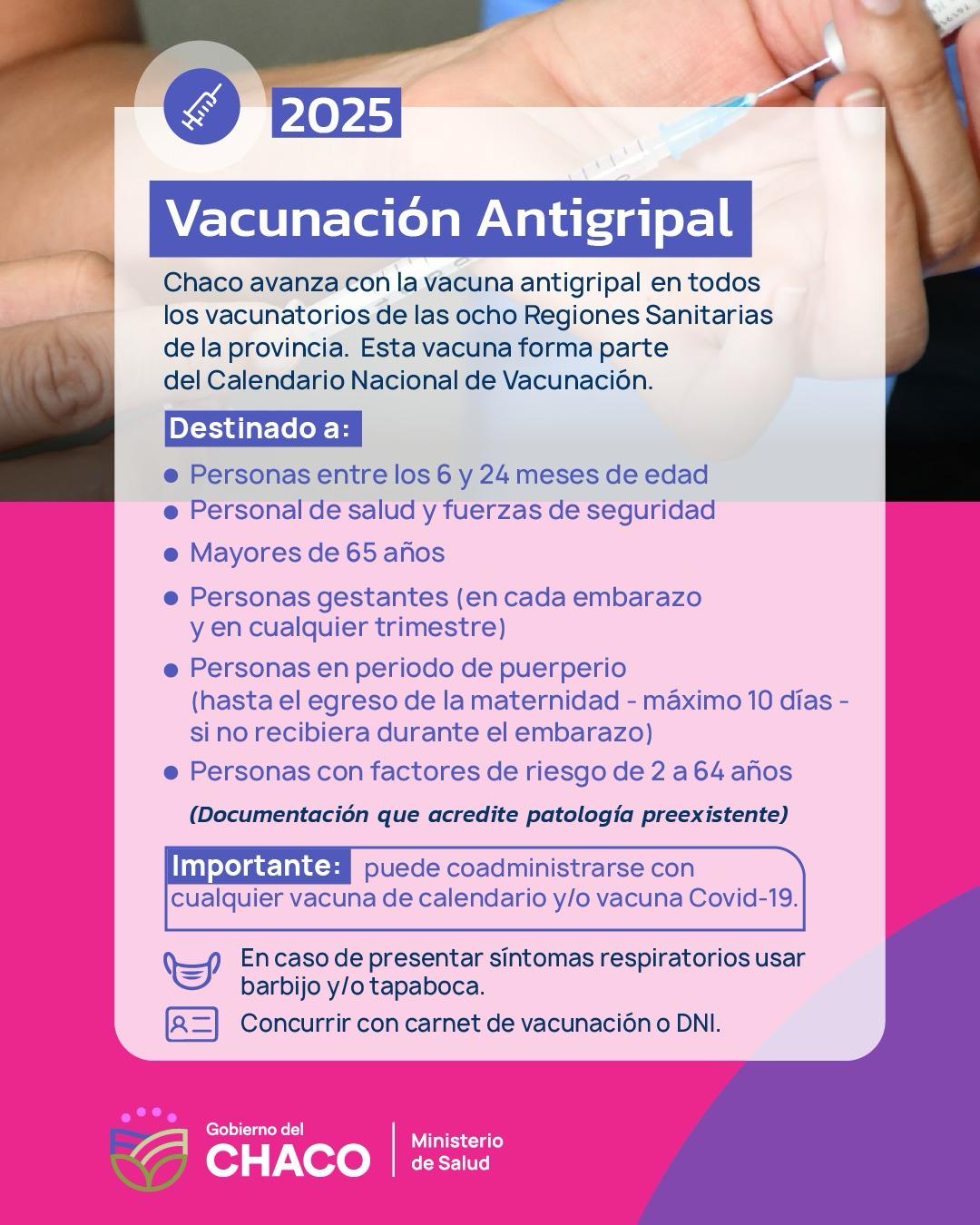 Vacunación Antigripal en toda la provincia