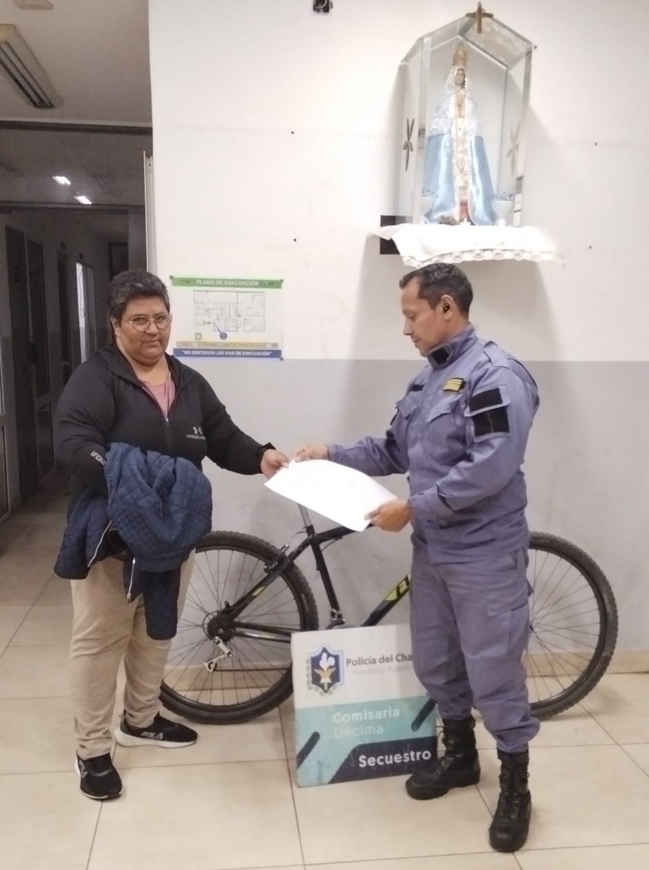 Resistencia: recuperan bicicleta robada tras operativo cerrojo en barrio Cristo Rey