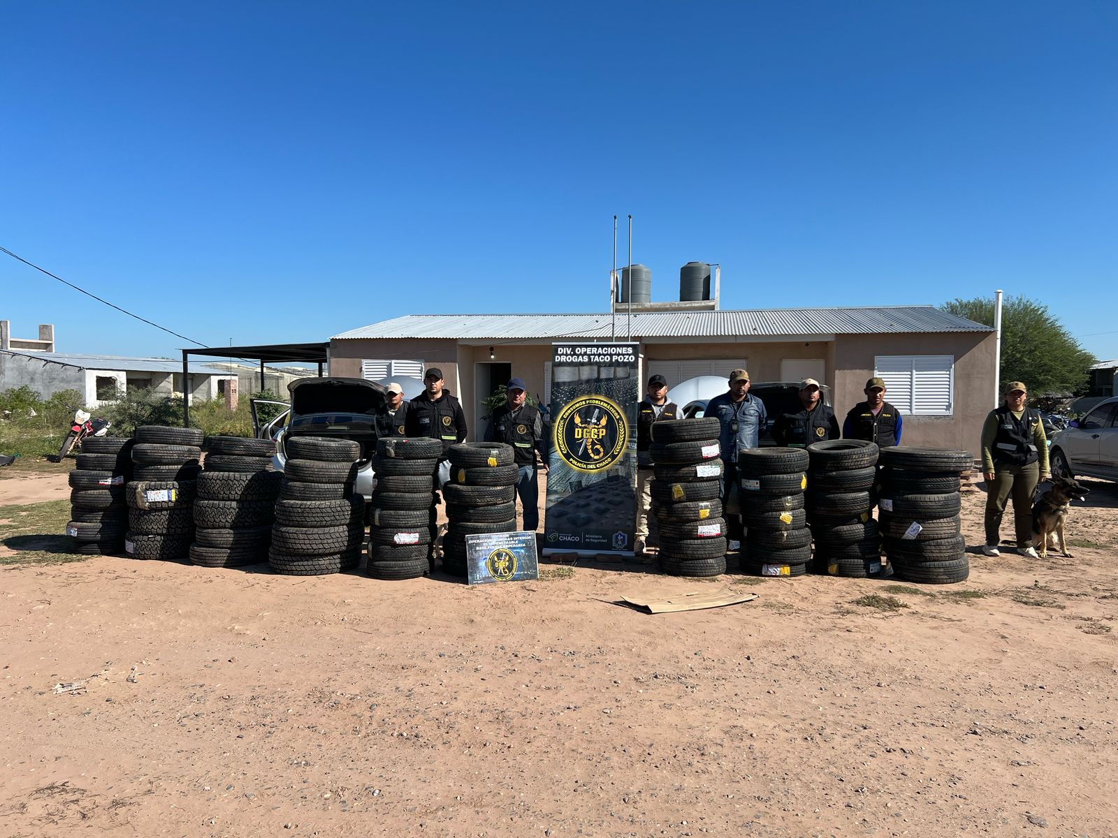 La Policía secuestró cubiertas de contrabando en Taco Pozo