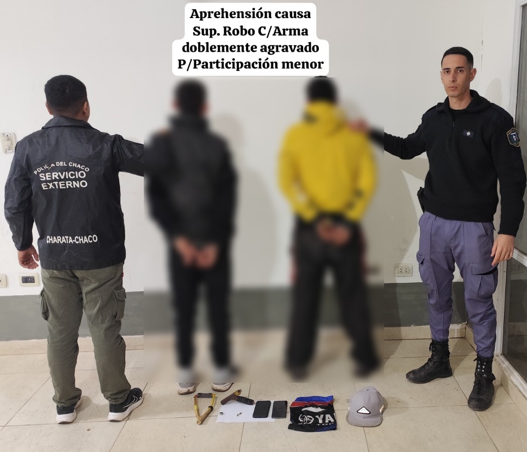 Charata: jóvenes detenidos por robo con arma