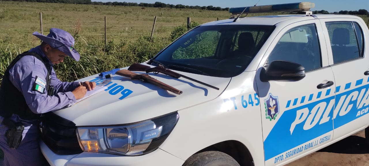 Castelli: secuestran armas de fuego durante operativo rural en Paraje 44
