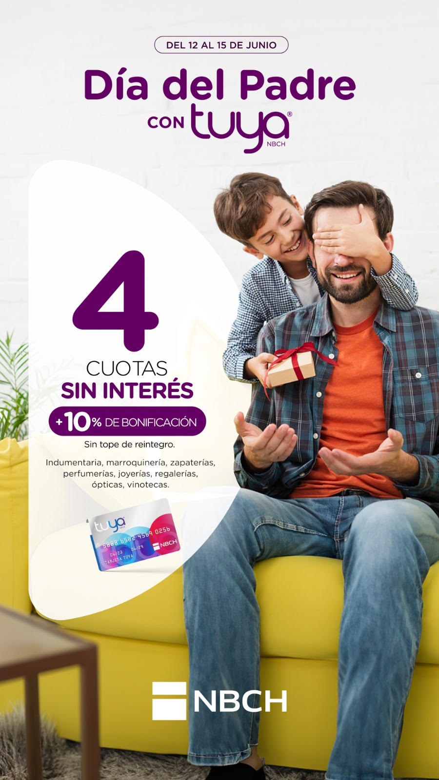 Promoción Día del Padre con Tuya: cuotas sin interés más bonificación en comercios adheridos