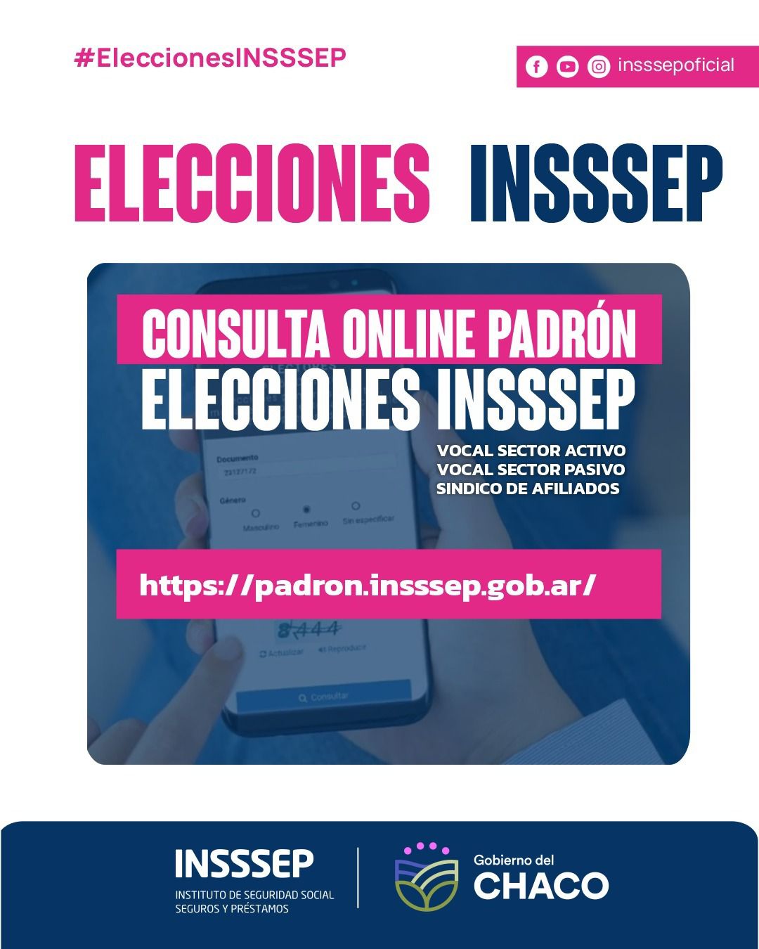 INSSSEP: ya está disponible el padrón para las elecciones de vocales y síndico