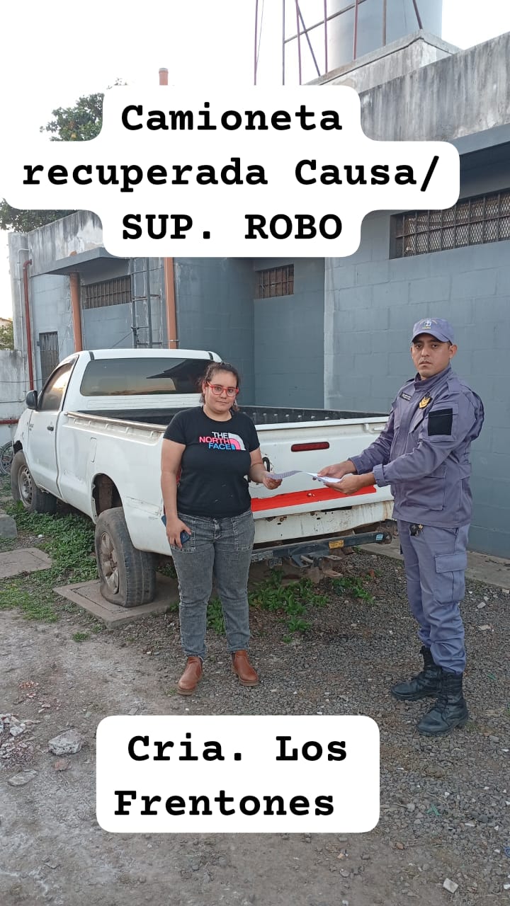 Los Frentones: recuperaron y entregaron una camioneta robada a su propietaria