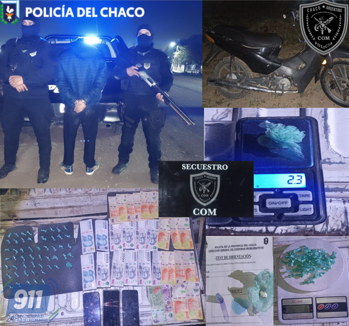 Joven fue interceptado con cocaína y dinero a bordo de una motocicleta